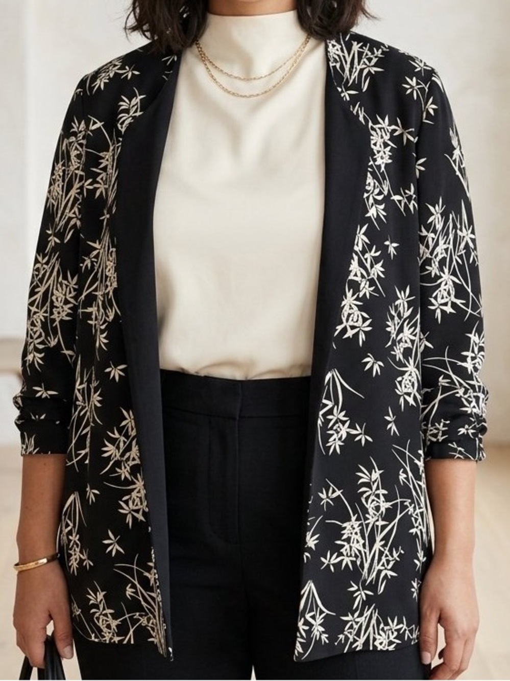Reversible Open-Front Flyaway Jacket - Plus Size 1X (Like New)